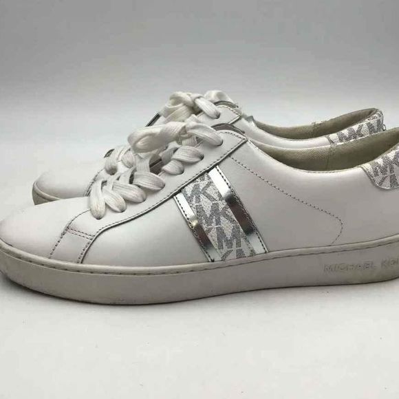 Michael Kors Designer MK White Athletic Tennis Shoes Sneakers - Size 8M - Picture 1 of 6
